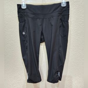 Athleta Leggings Womens Small Black Running Pants Athletic Gym Reflective
